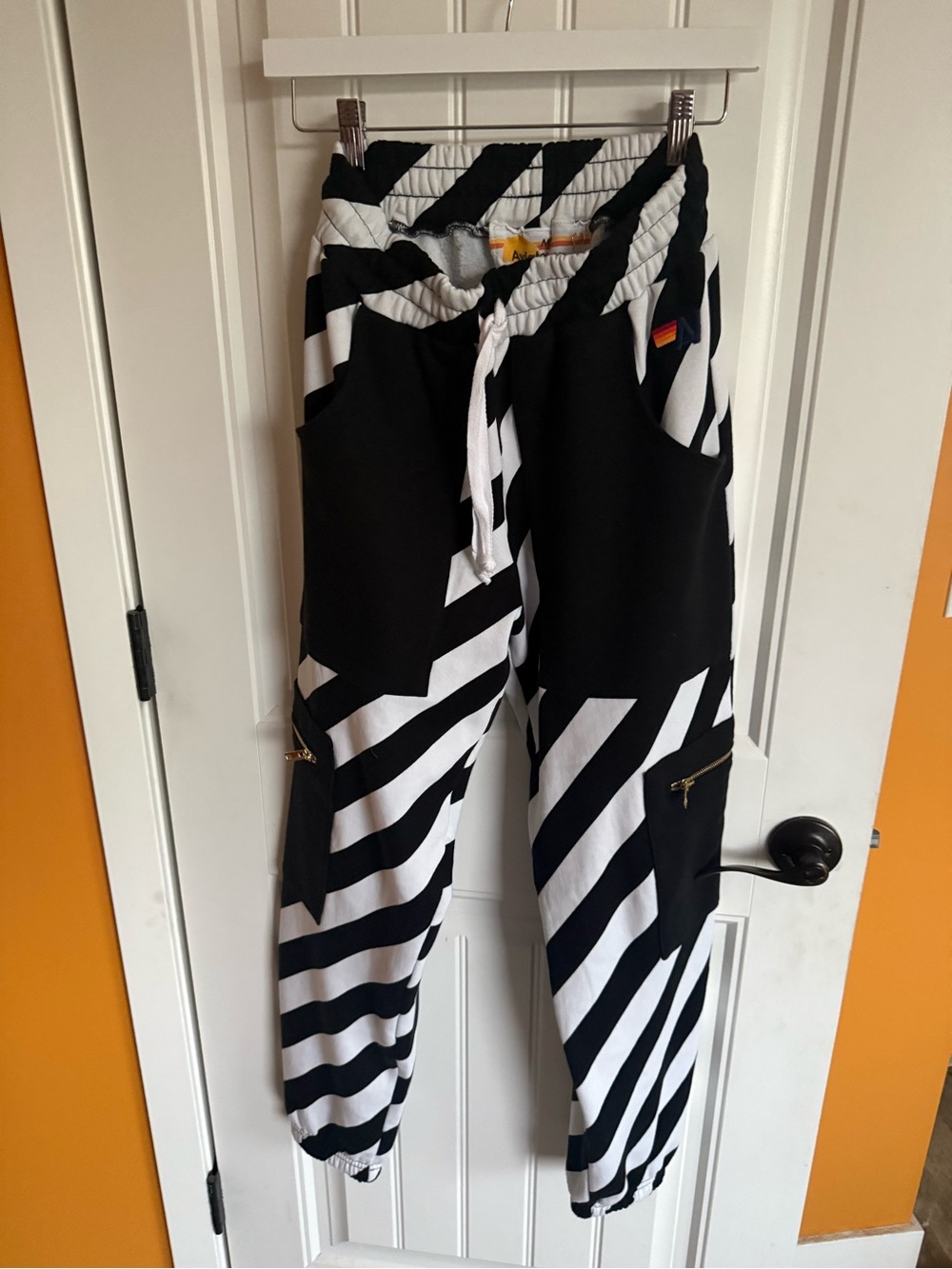 Aviator Nation & White Striped Jogger Pants- Med